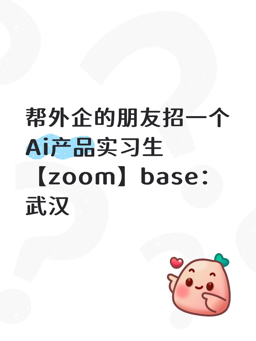 招Zoom 数据产品实习生【base武汉】