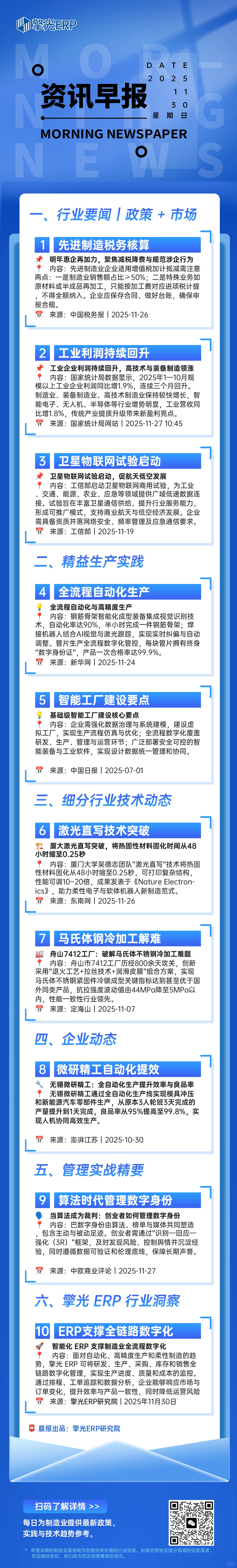 制造业晨报｜2025年11月30日 星期日