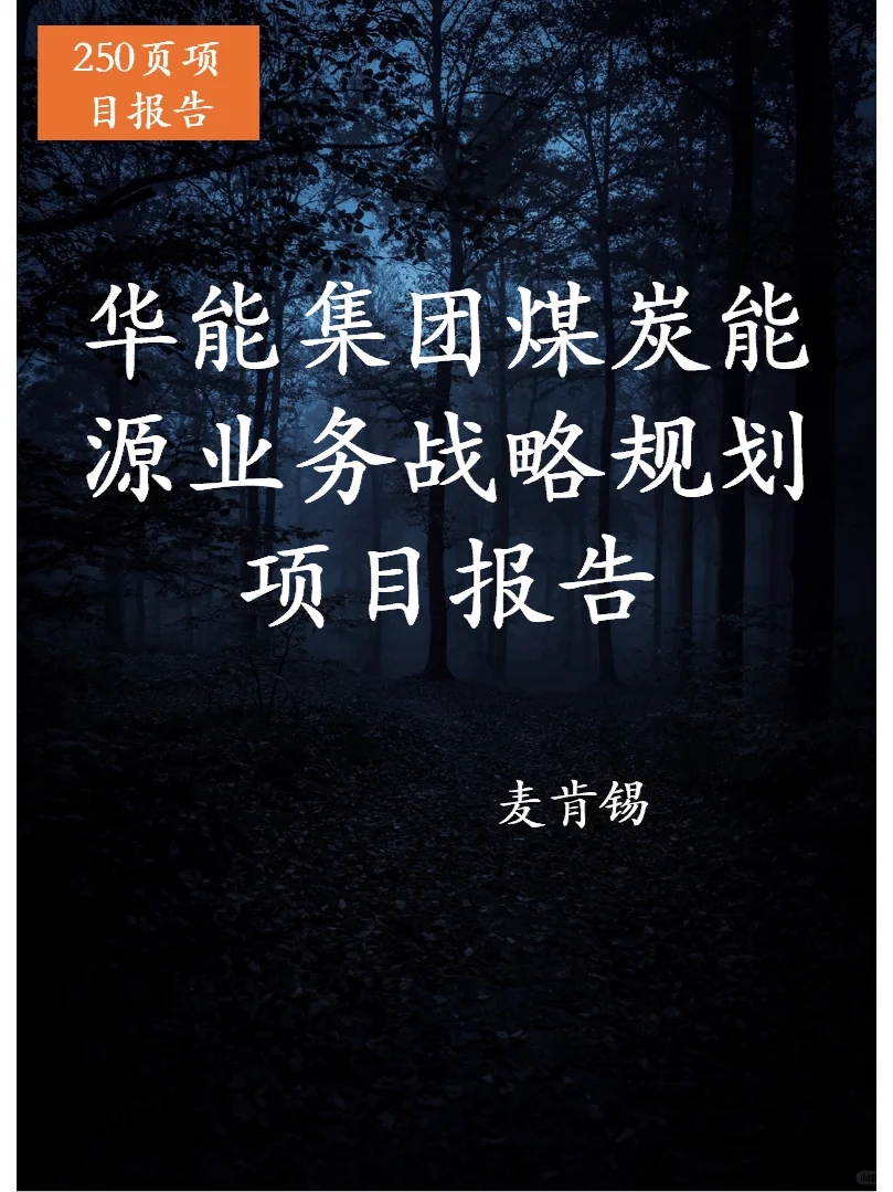 麦肯锡_华能集团煤炭能源业务战略规划