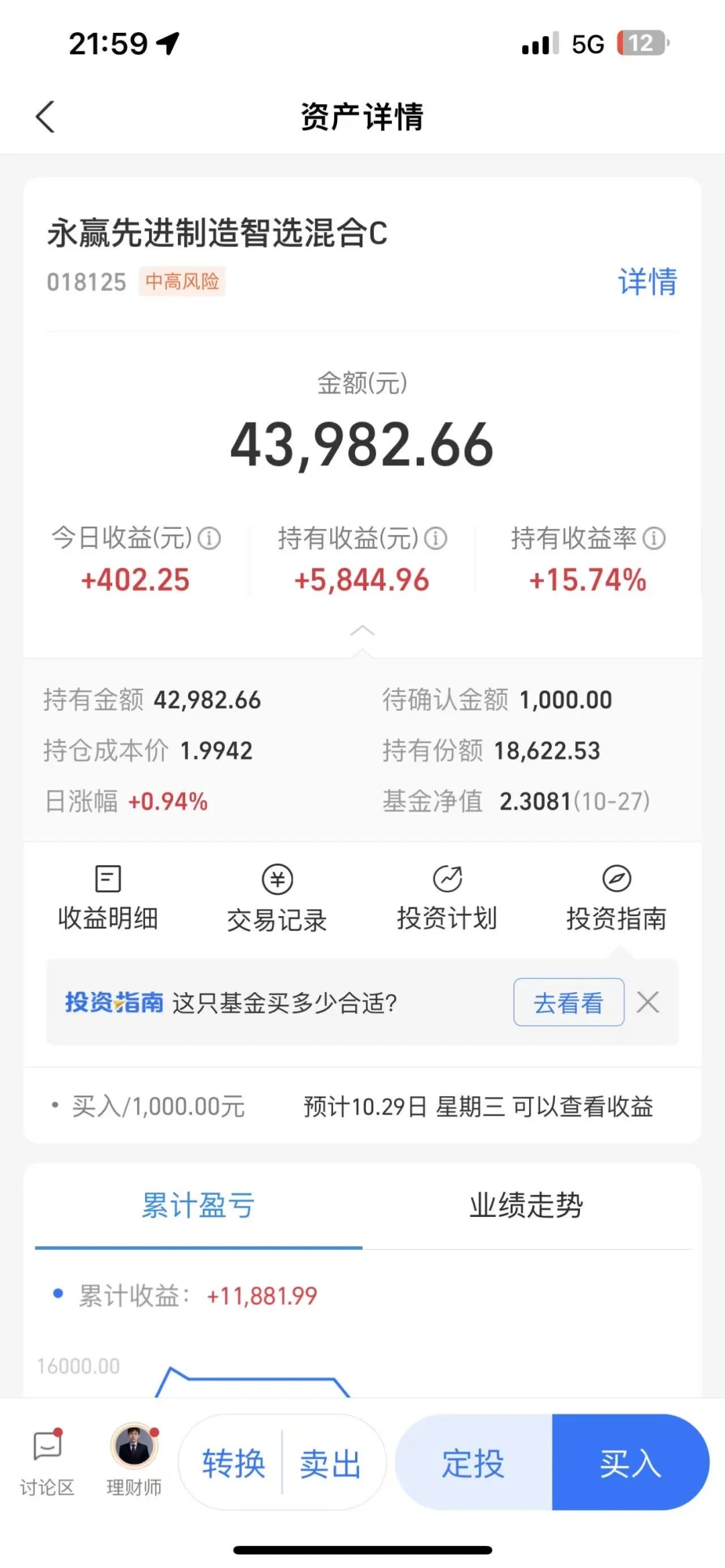这只基金真稳，今天又大涨3.84%