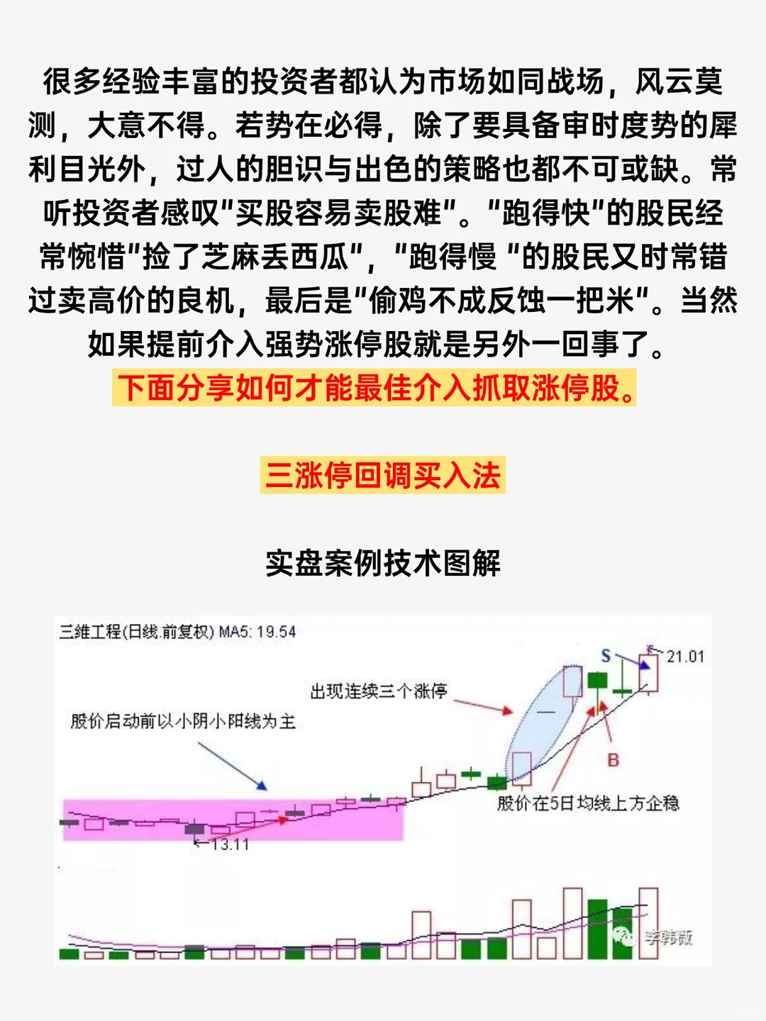 三涨停回调买入法，成功率高达90%！