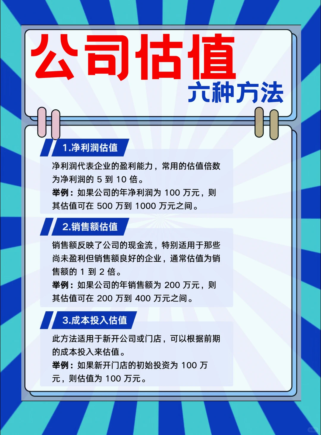 公司估值咋算不亏?6招速记