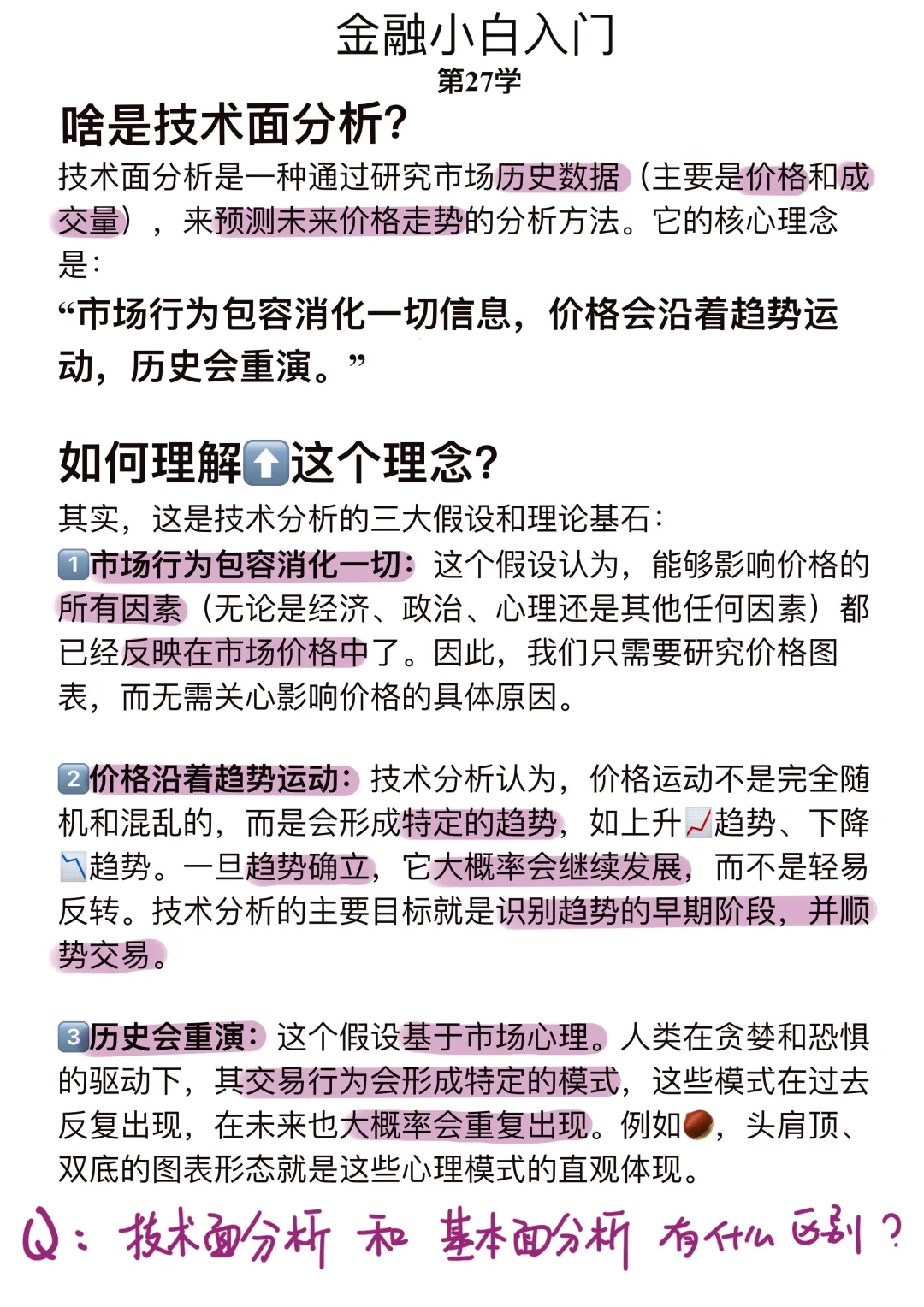 金融小白第27学: 啥是技术面分析？