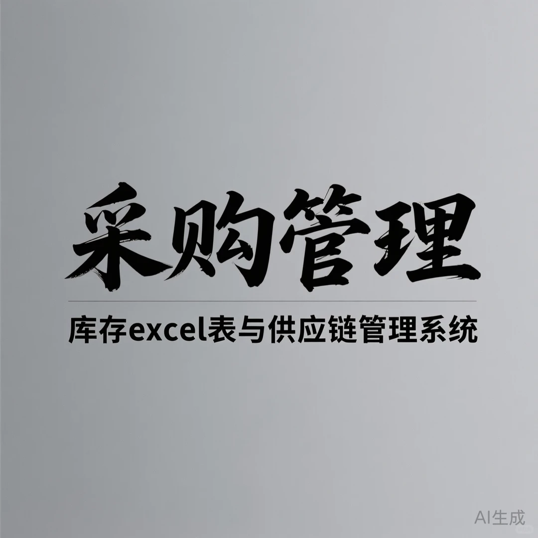 采购管理·供应链库存Excel表秘籍
