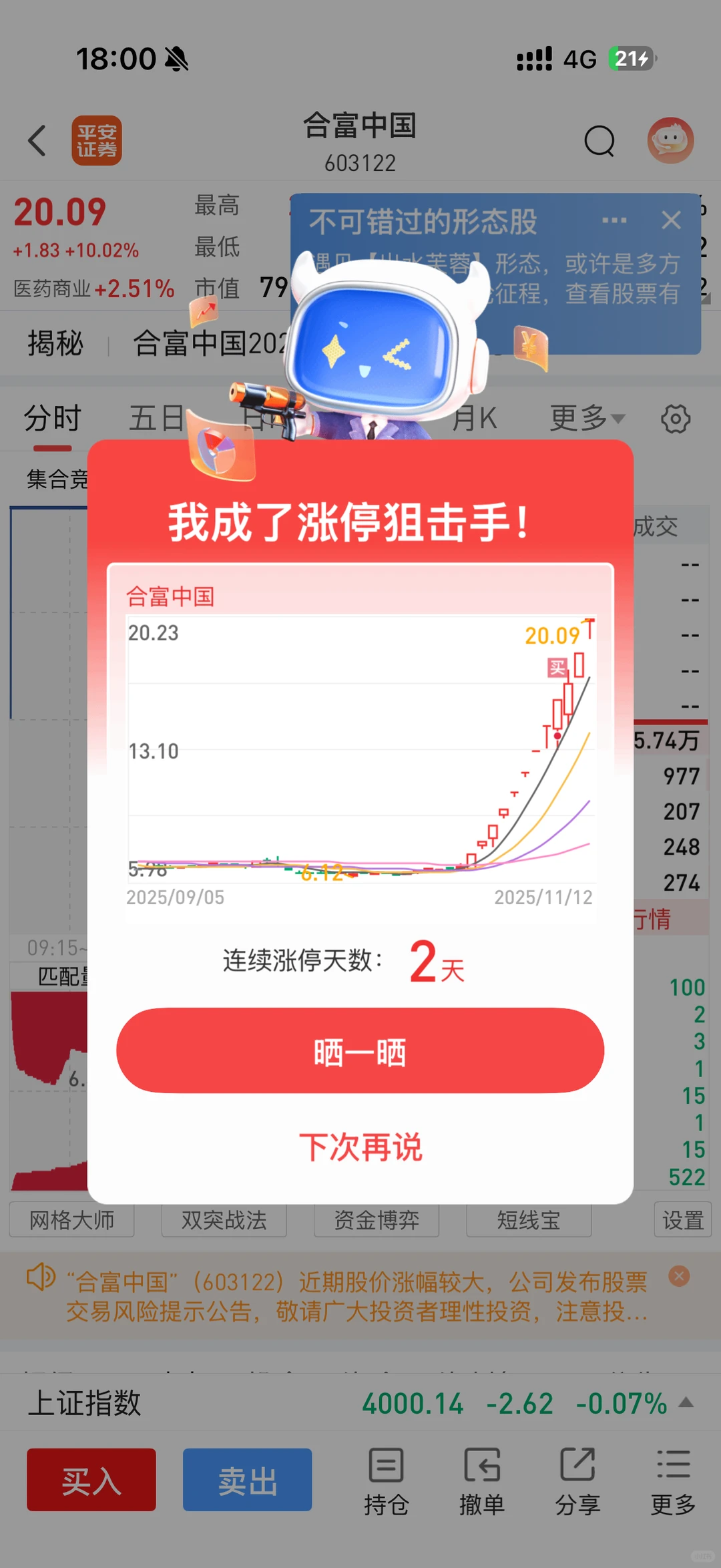 时至今日买到的涨停