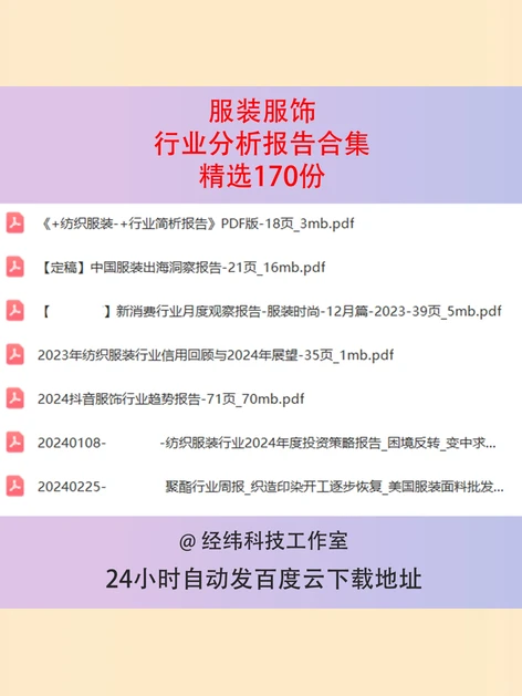 2024中国纺织服装服饰行业市场研究报告