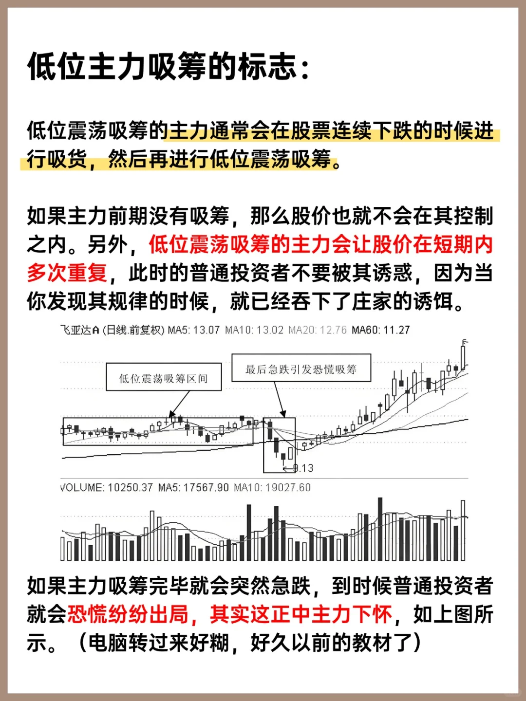 主力吸筹的几个关键点，小白必看！