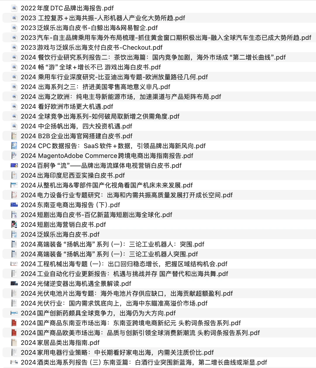 110份出海行业报告白皮书