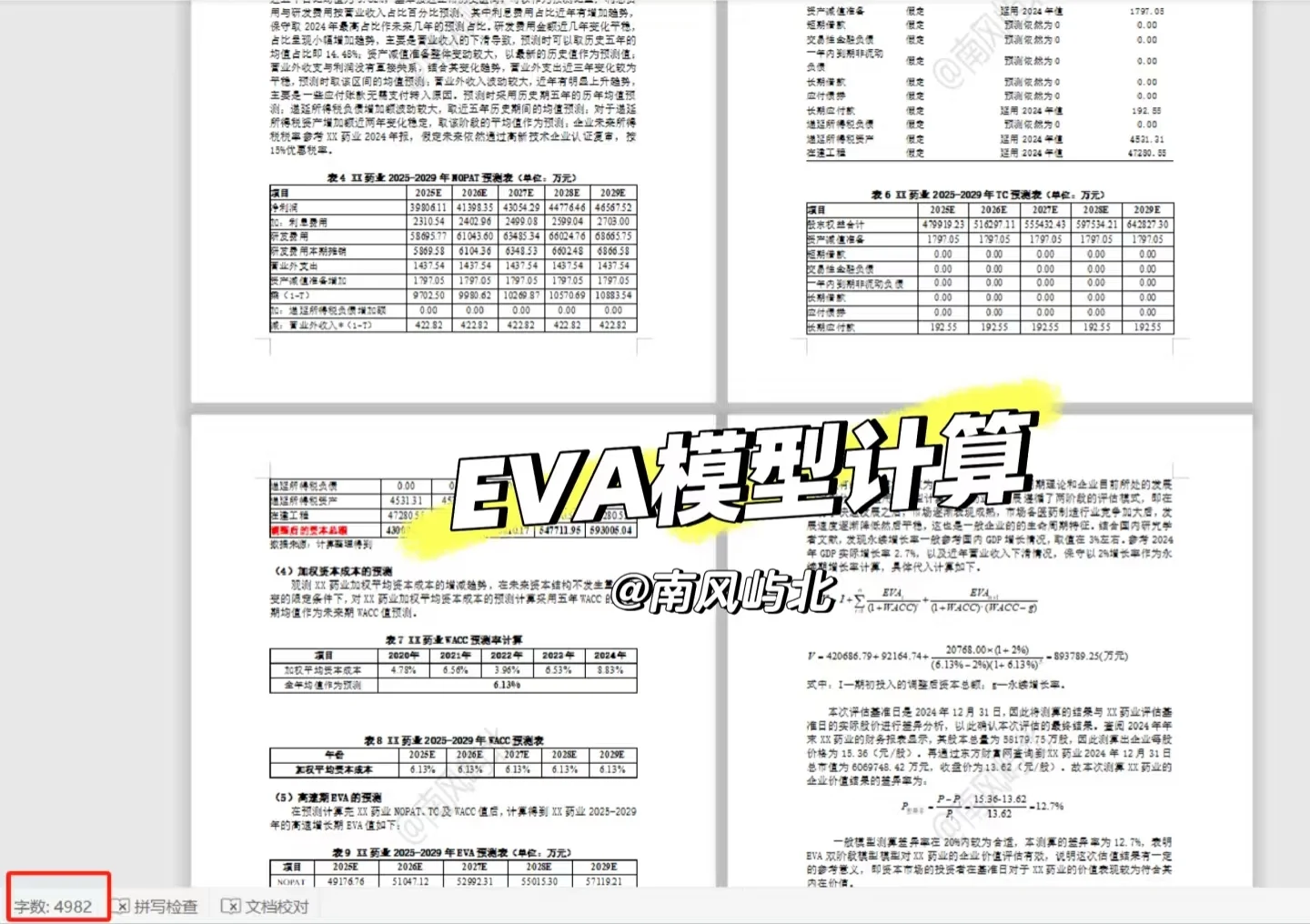 财务指标 各类估值模型计算分析