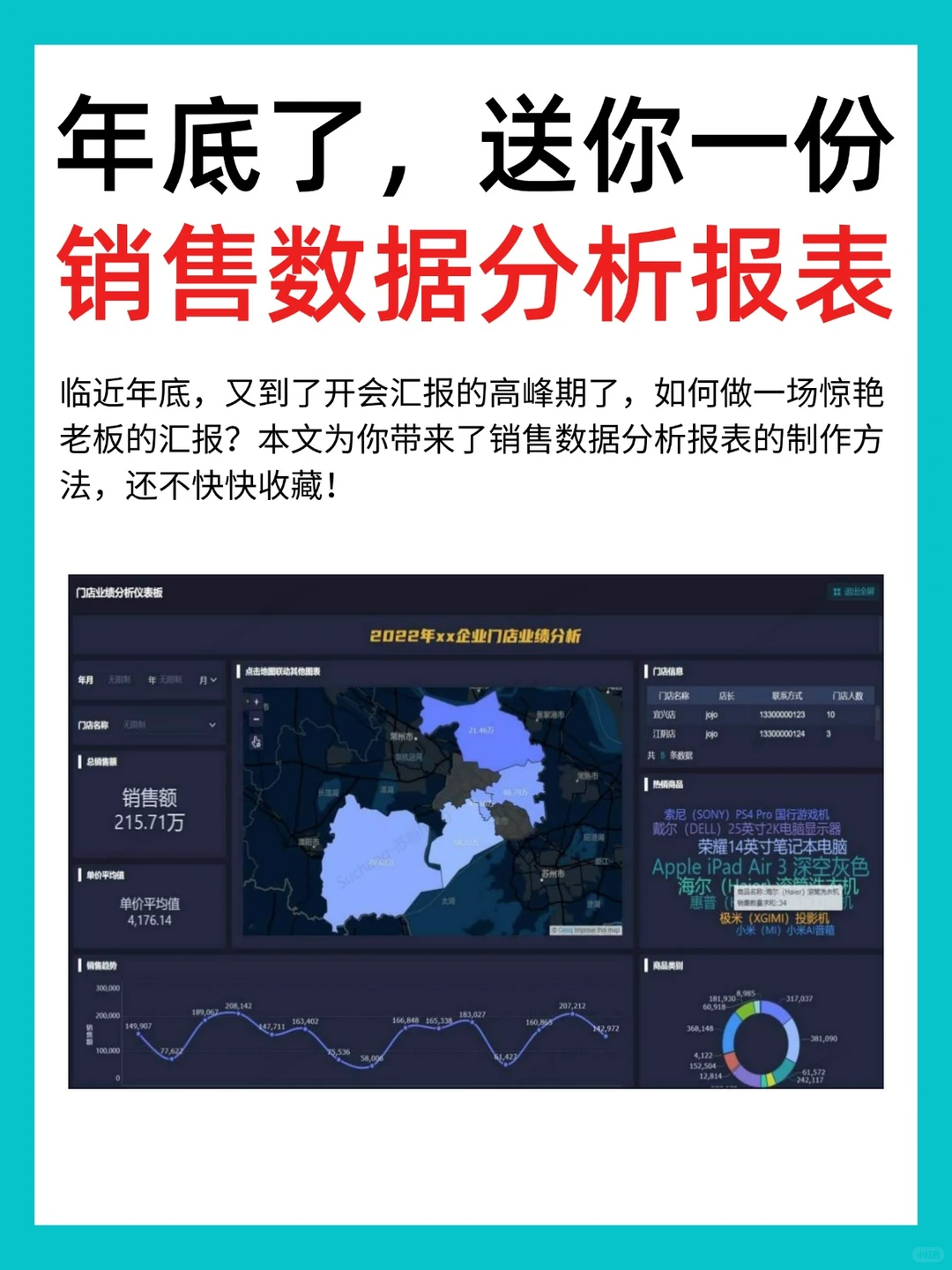 年底了，销售数据分析该做起来了