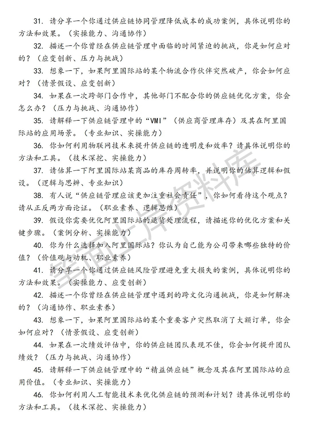 阿里国际站供应链主管