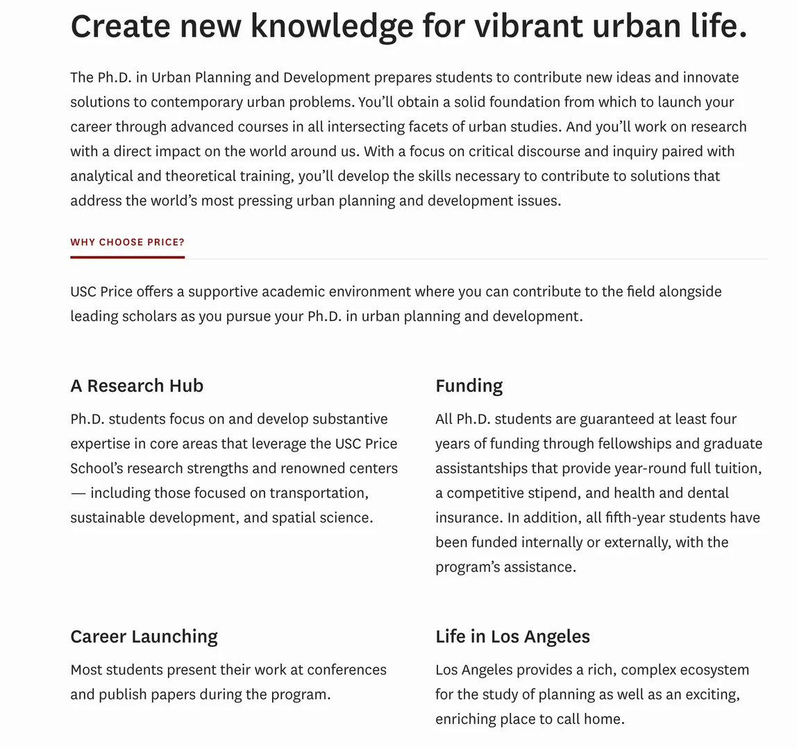 【申博资讯】南加大博士全奖城市规划方向