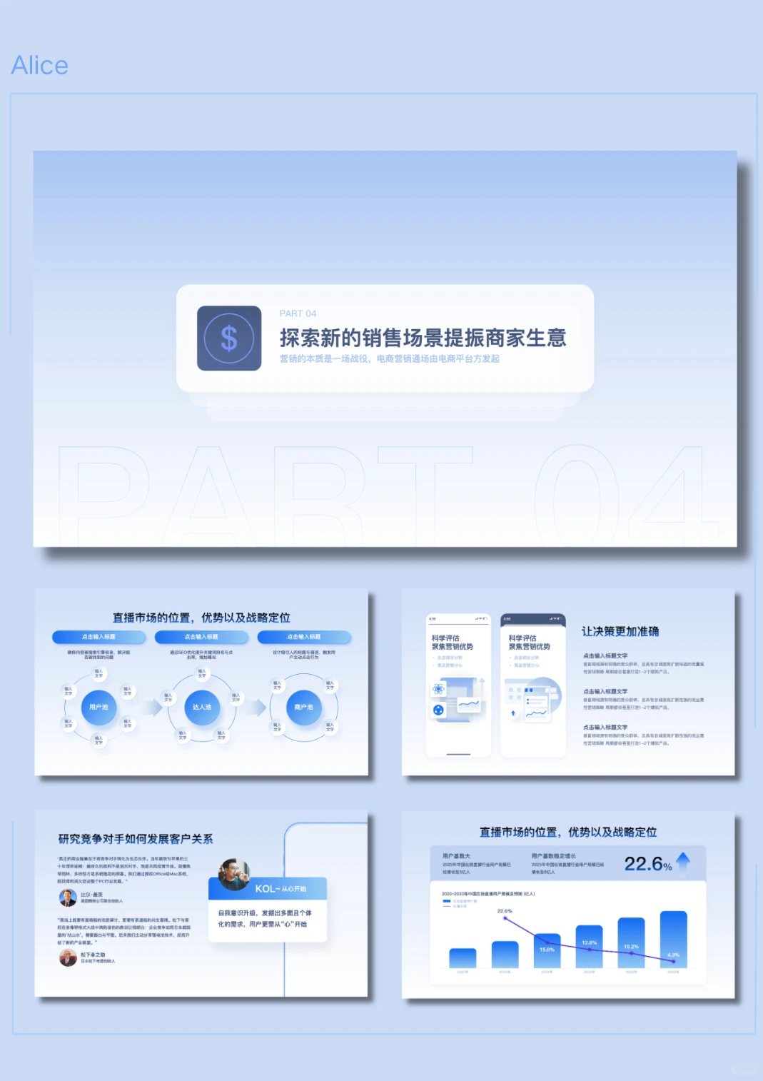 蓝色科技风逻辑数据图行业分析年终总结PTT