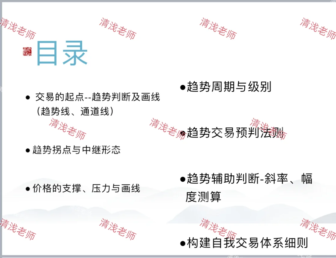 清浅老师趋势交易—形态三重顶