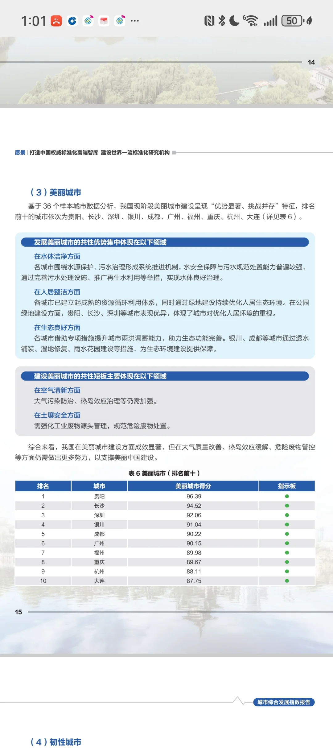 中国最美丽城市排名出炉 福州居全国第七！