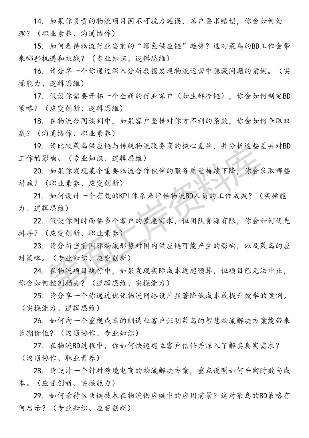 物流菜鸟供应链BD