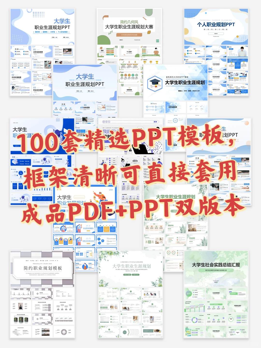 2000 字版职业生涯发展报告➕ PPT 模板
