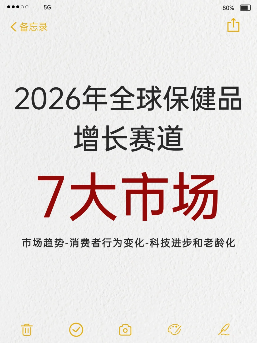 2026年全球保健品7打增长市场