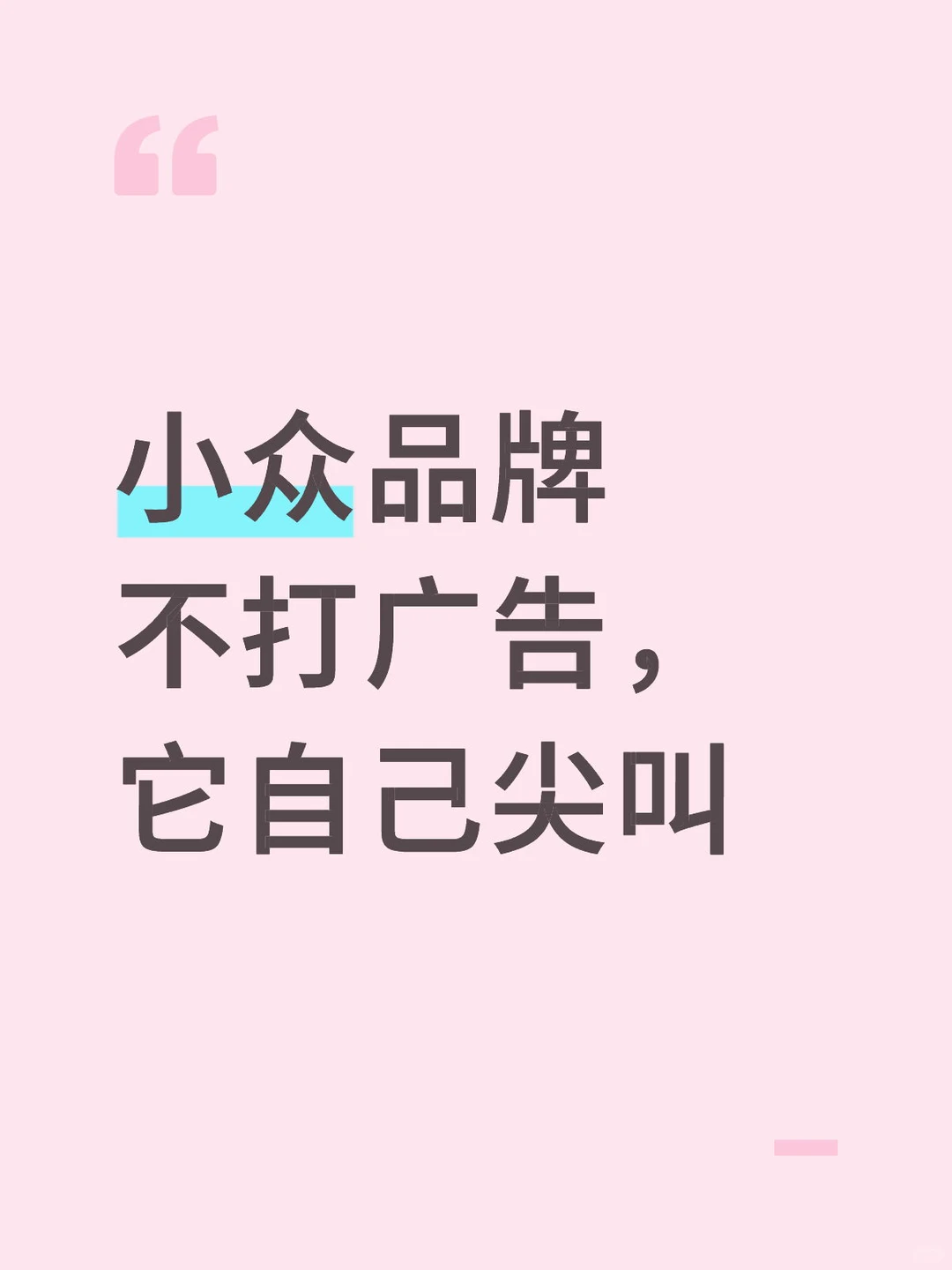 小众品牌不打广告，它自己尖叫