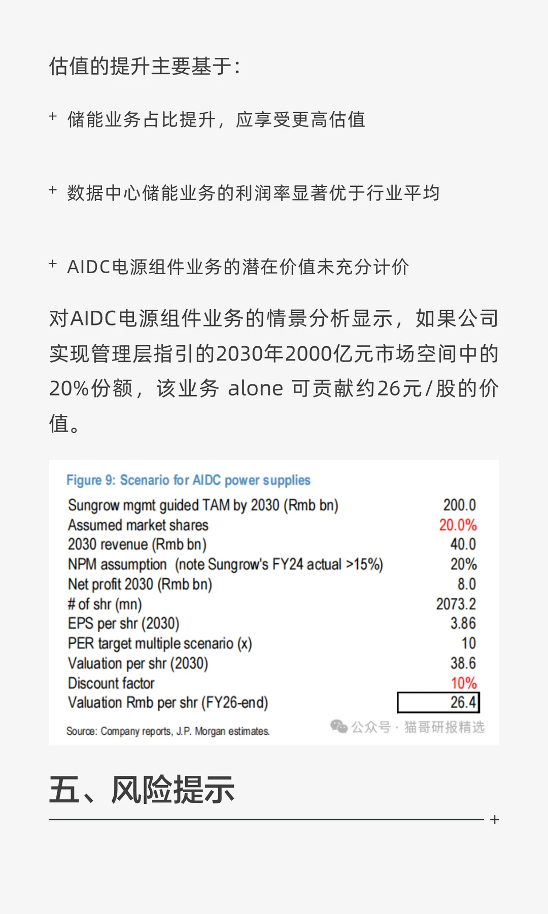 摩根大通研报解读：目标价上调186%阳光电