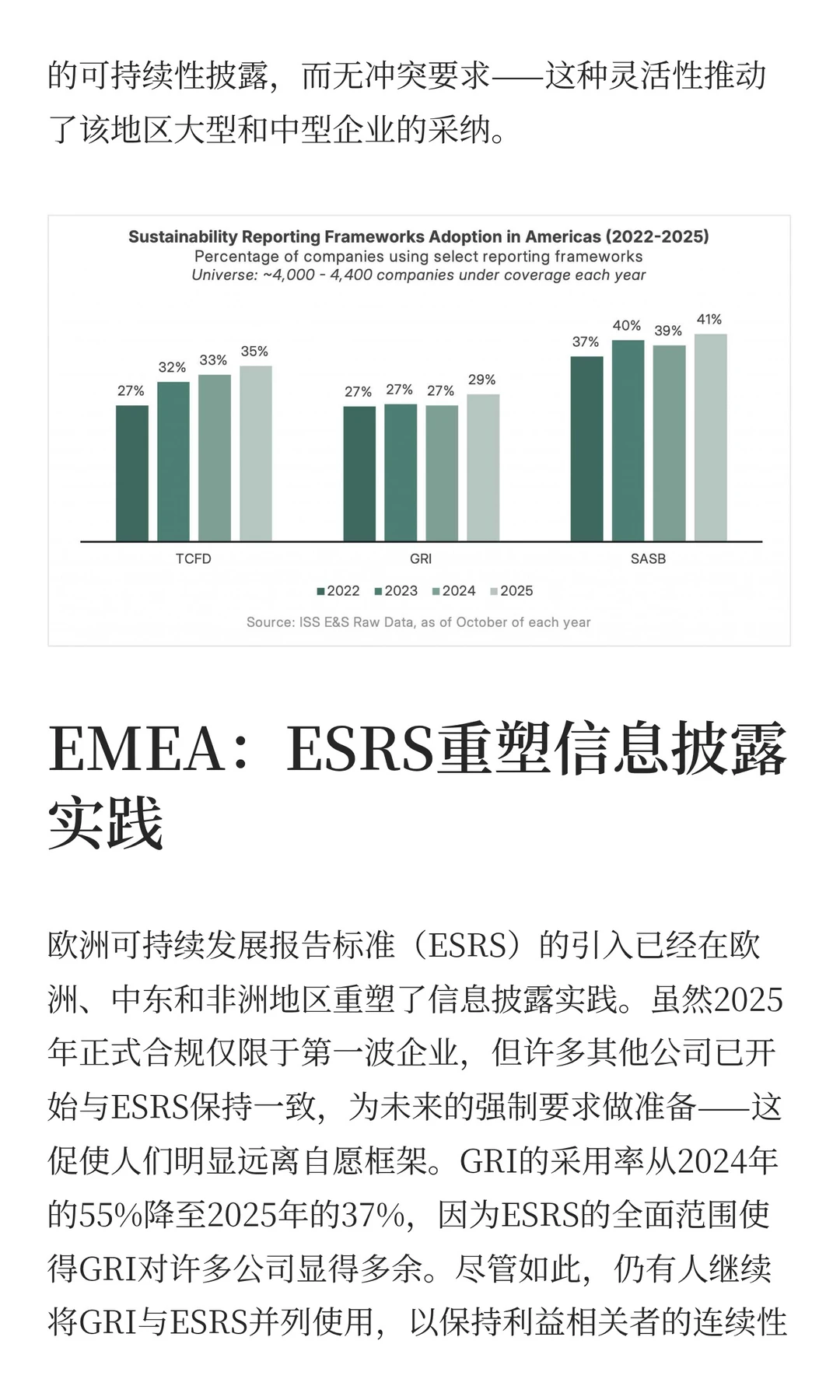 全球可持续发展报告框架采纳趋势