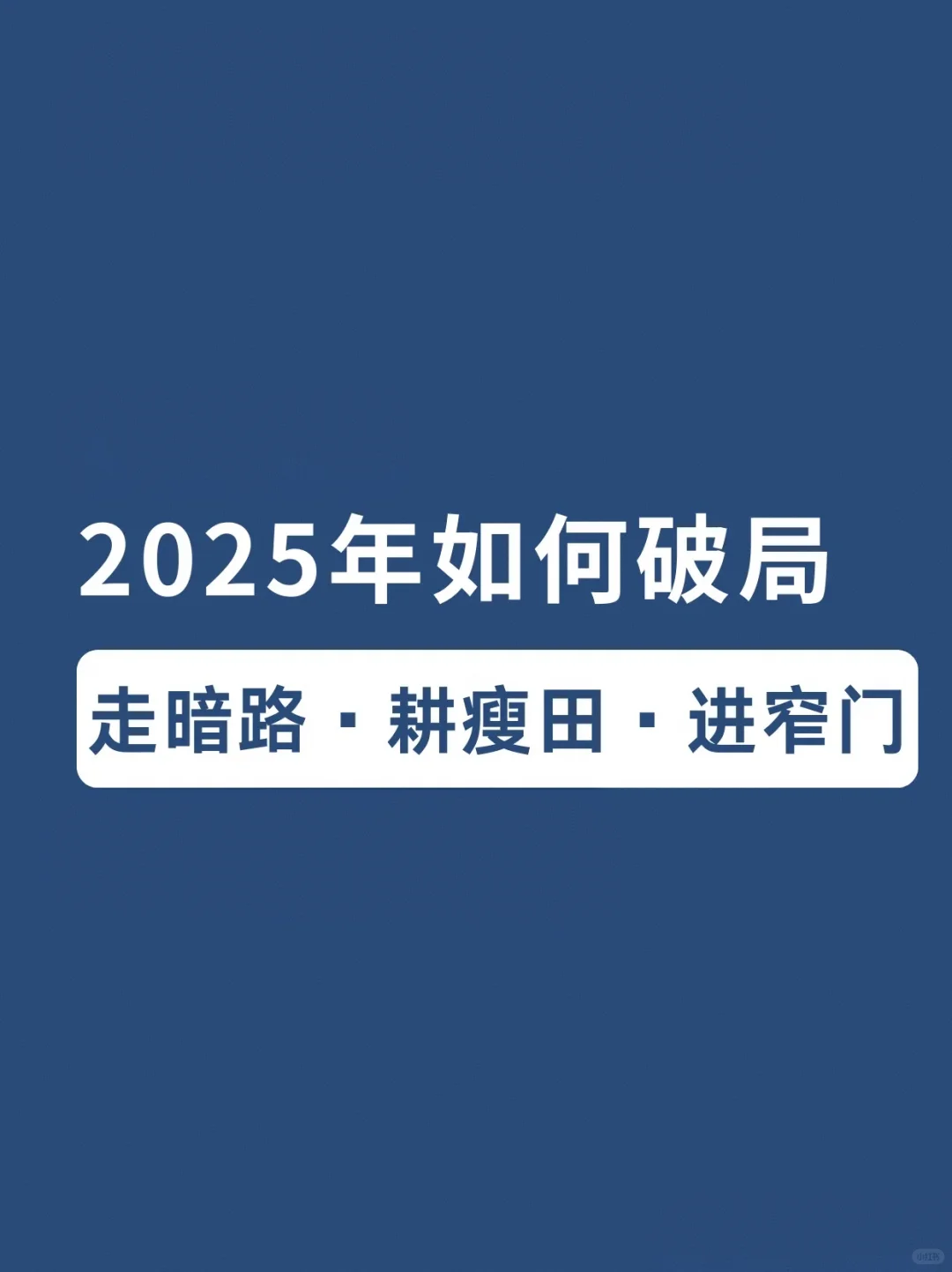 2025年如何破局