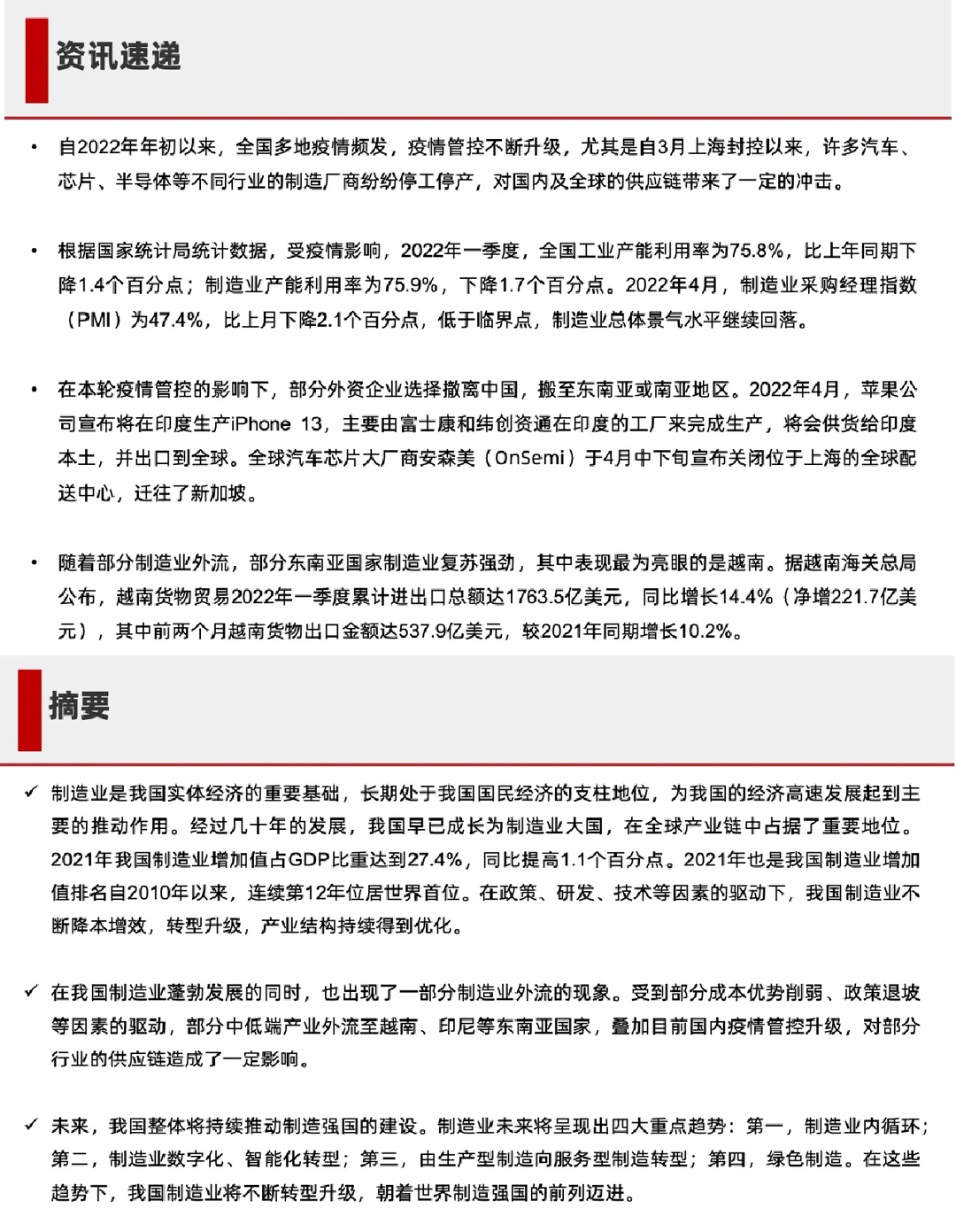 2022年中国制造业的现状与发展研究报告