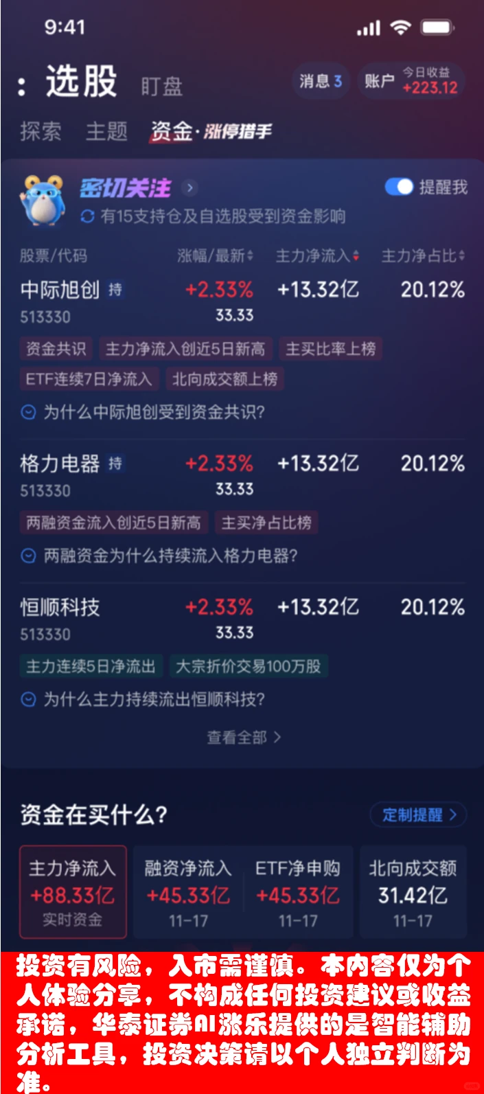 养基也看资金流向，用涨停猎手跟上聪明钱！