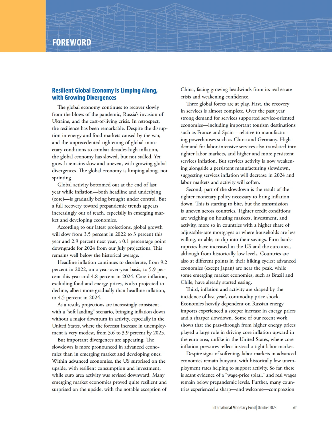 IMF-2023年世界经济展望报告-10月刊（英）