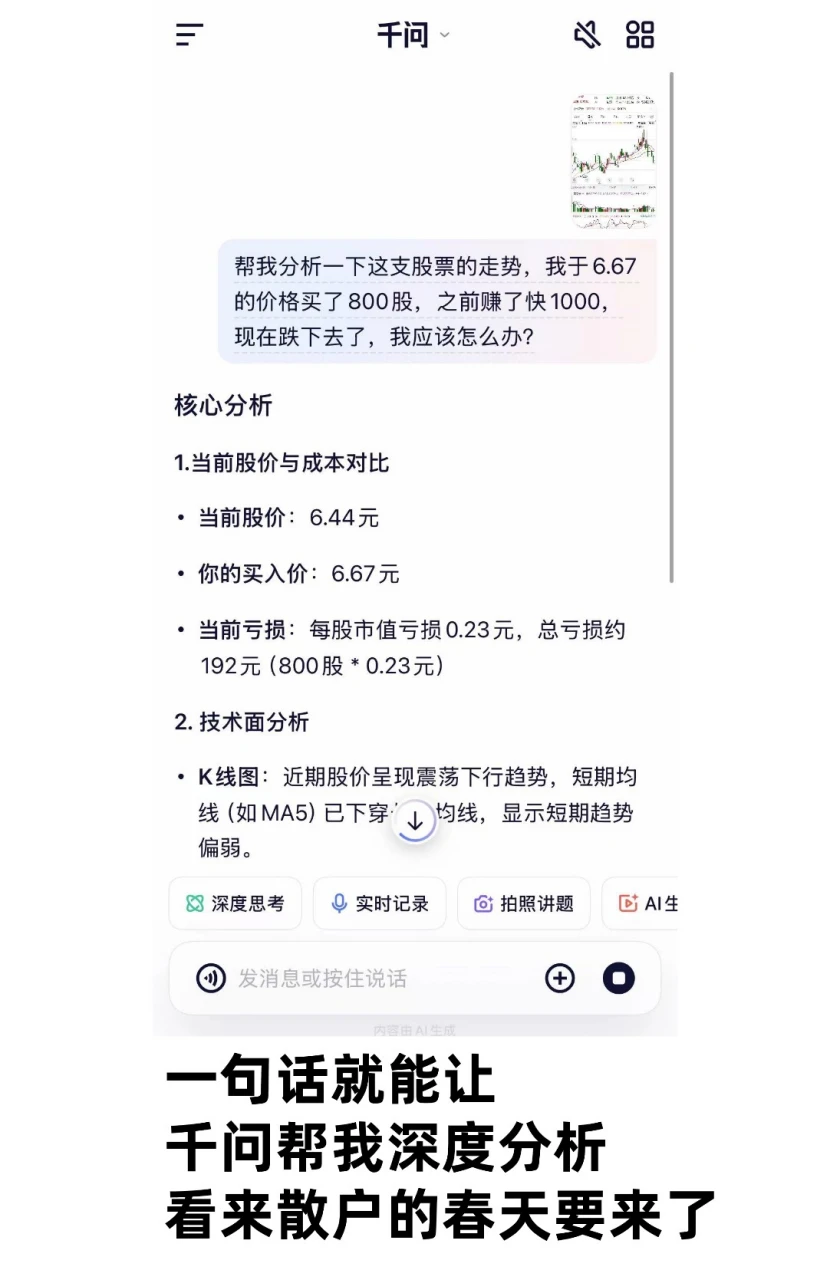 发现了千问在炒股的隐藏用处...