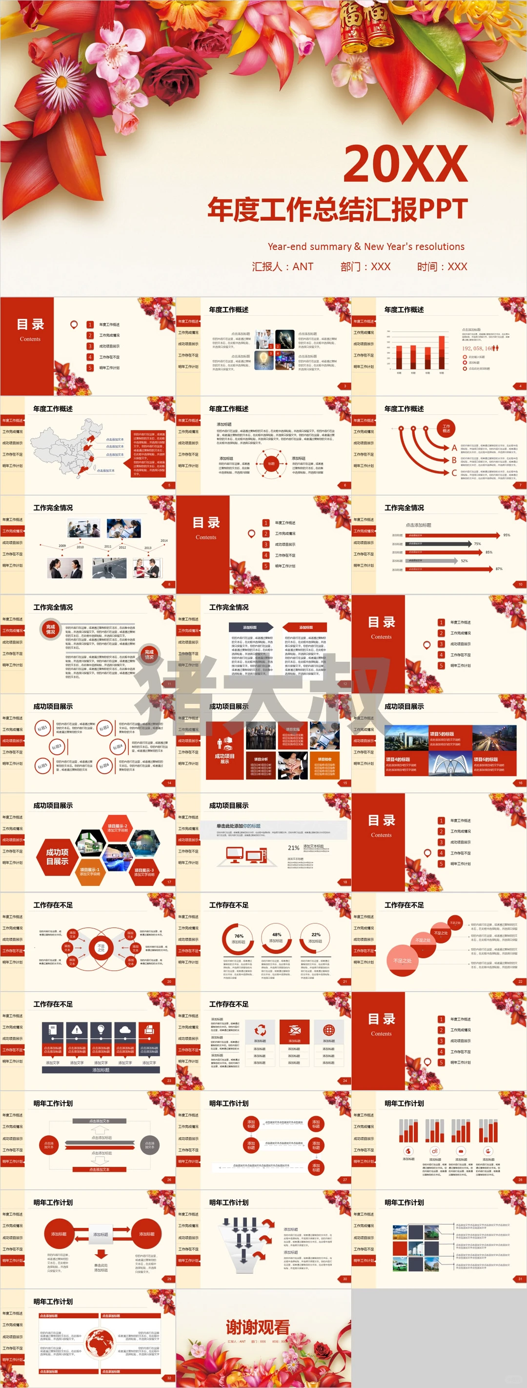 165套精美年终报告ppt