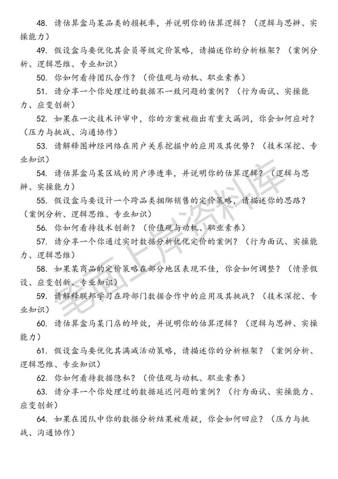 盒马定价与营销算法工程师