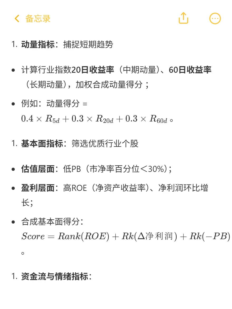?量化面试|怎么做行业轮动