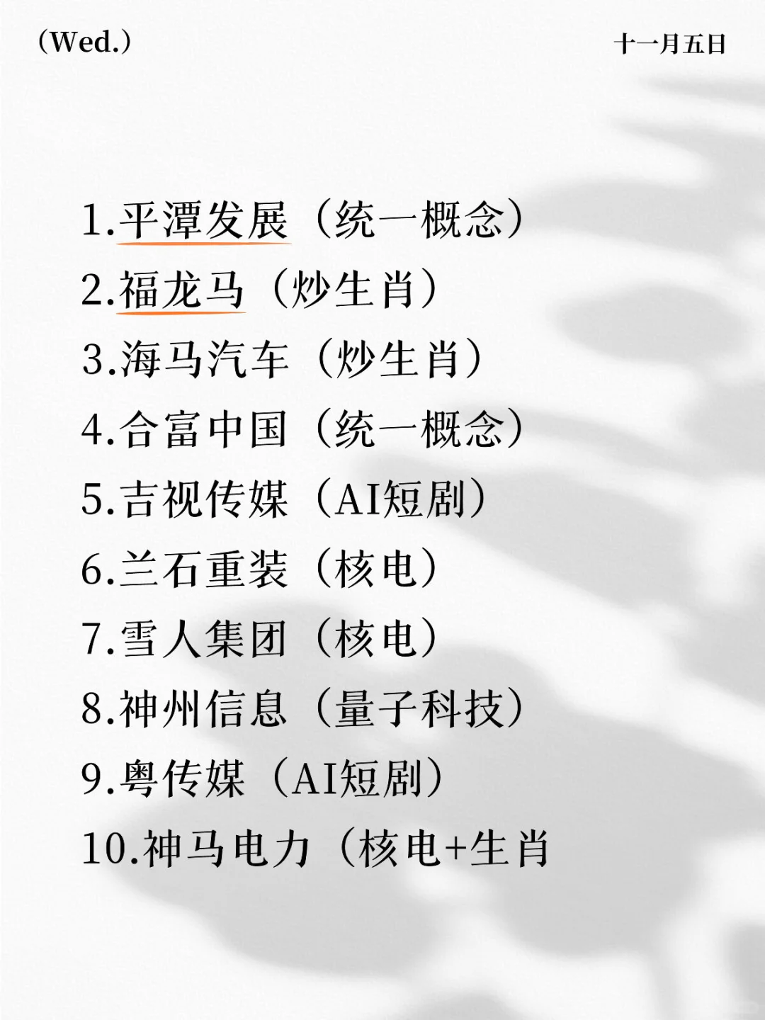 5号盘前热门公司