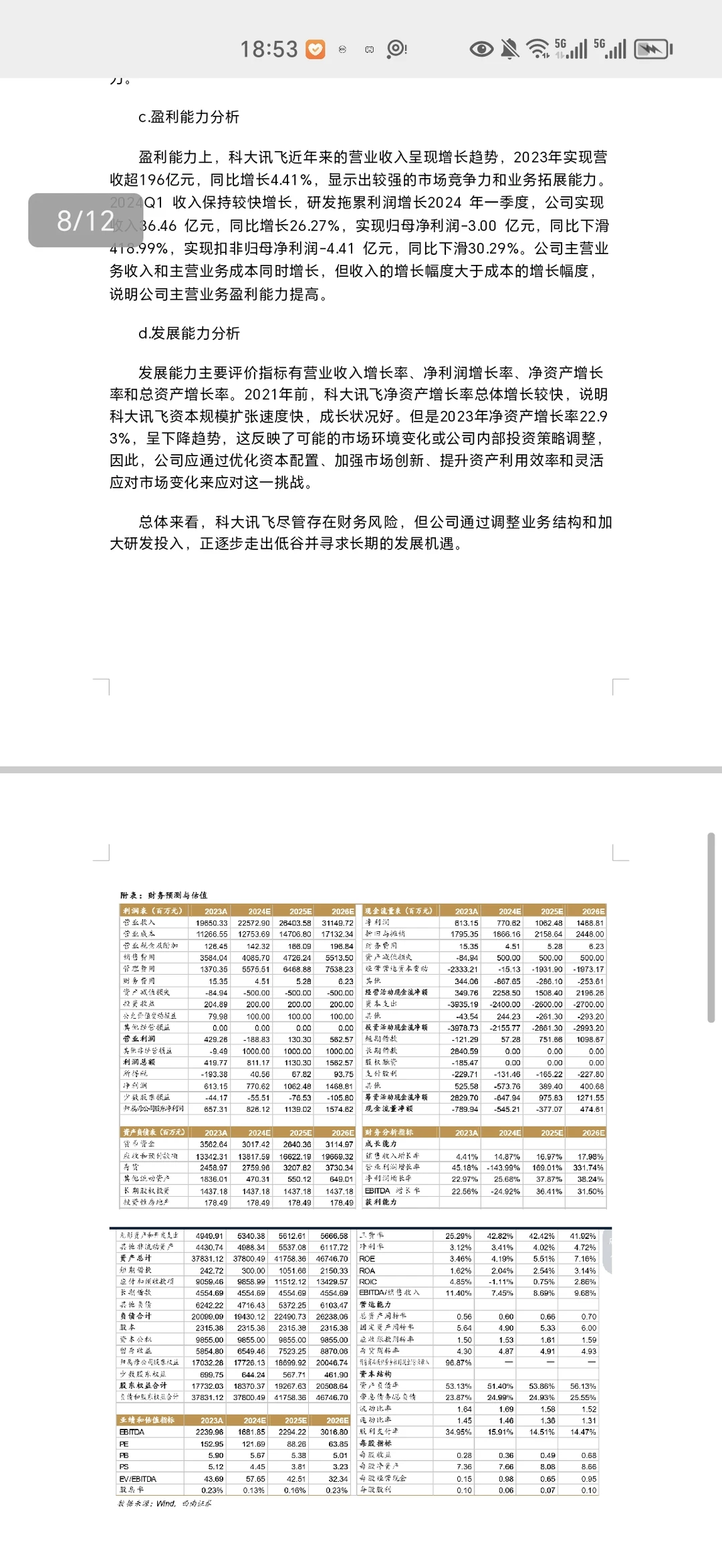 证券投资学报告 科大讯飞 英伟达