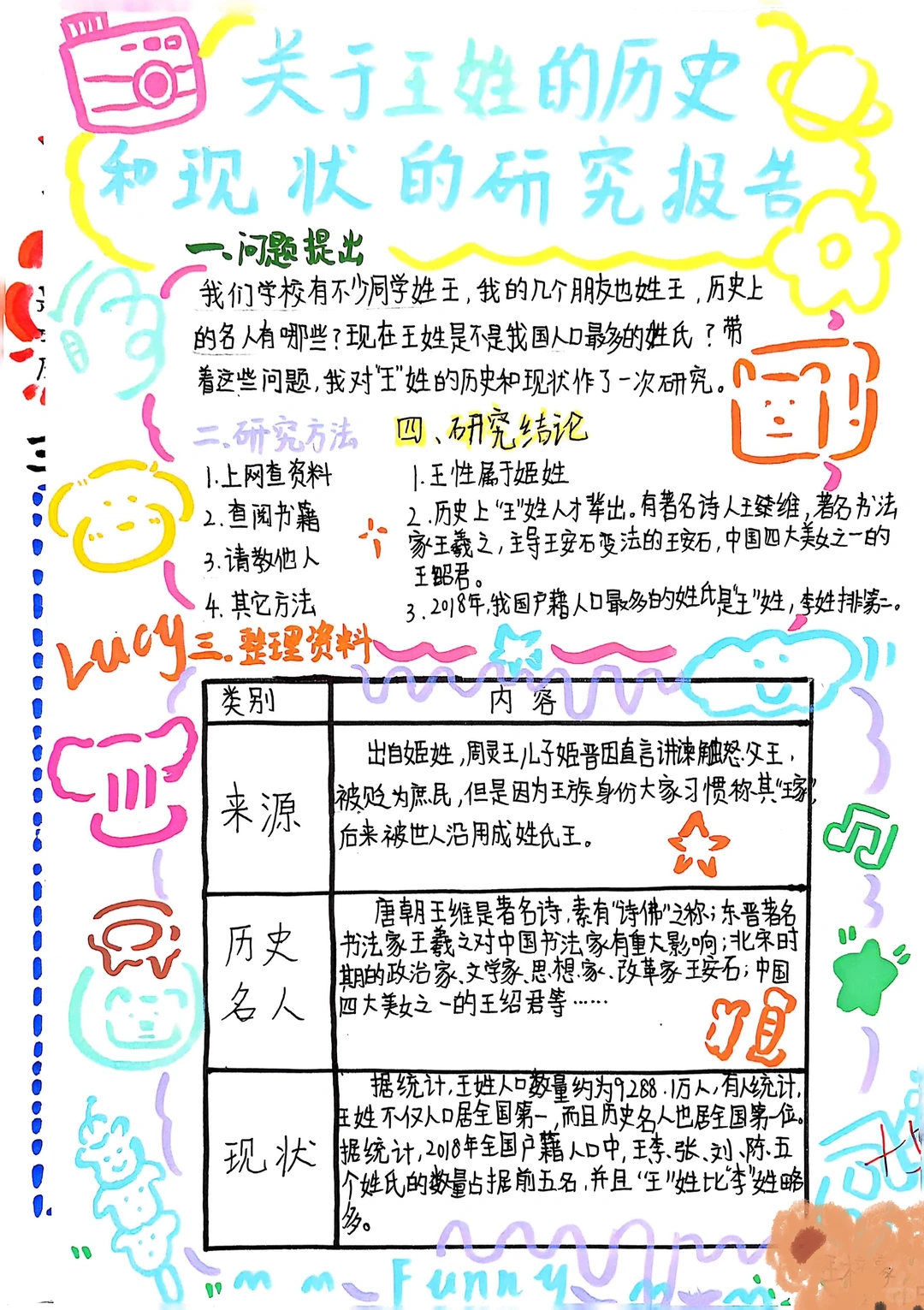 五下综合性学习研究报告