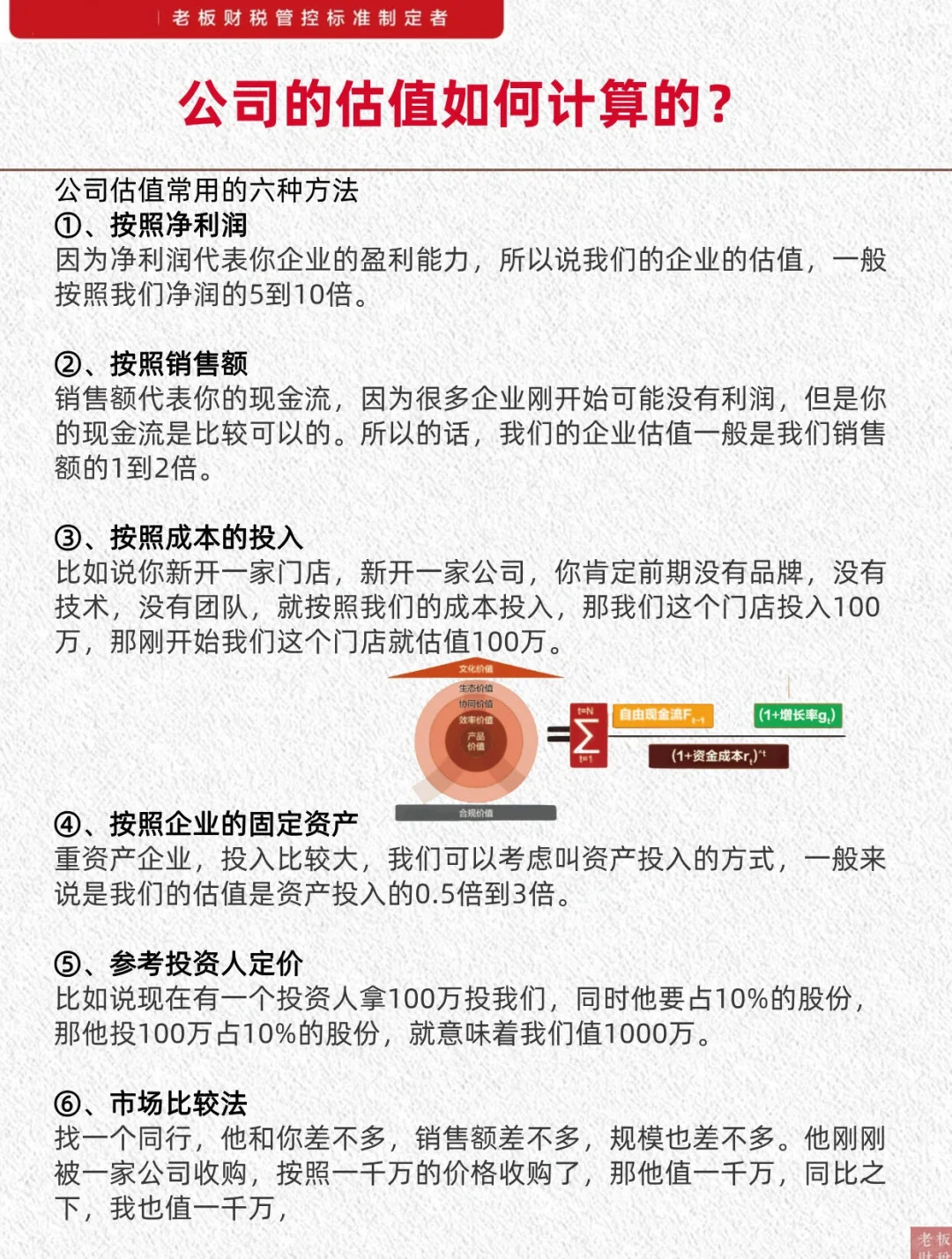 公司的估值到底是如何计算的？