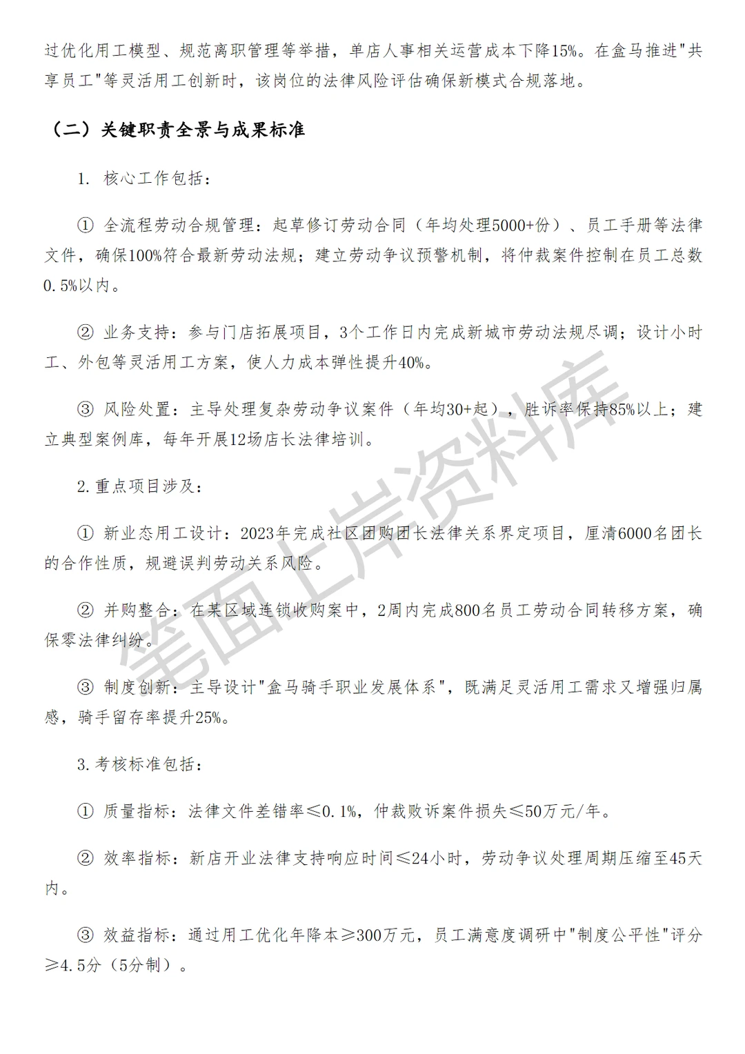 盒马劳动人事法务高级专员