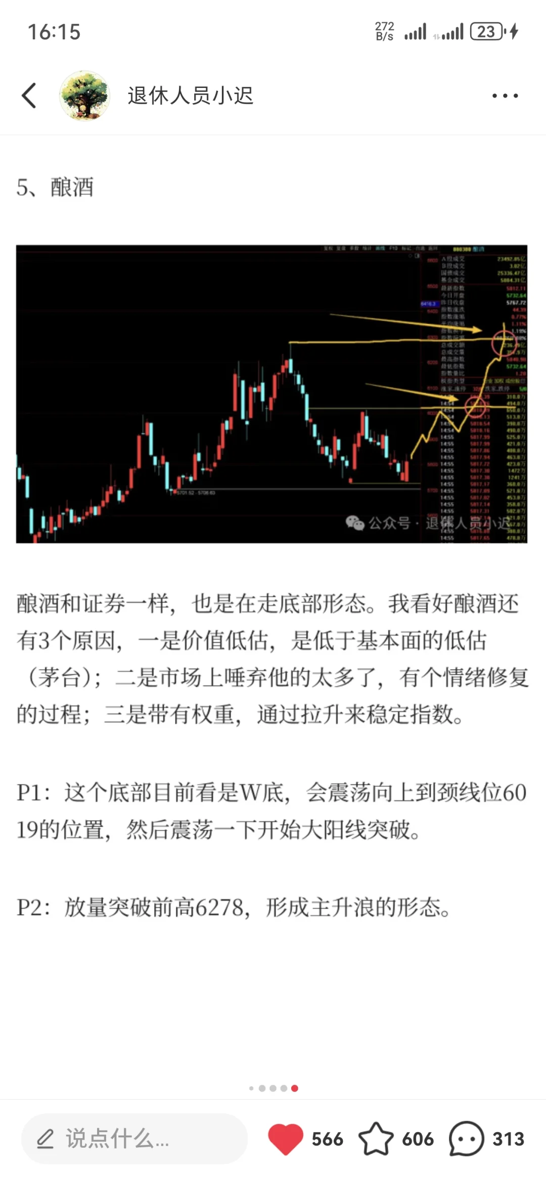 11.10：解析一下酿酒的上涨和后续的操作