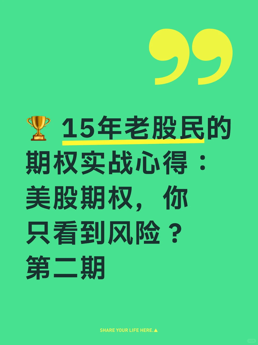 美股期权，你只看到风险？ 第二期