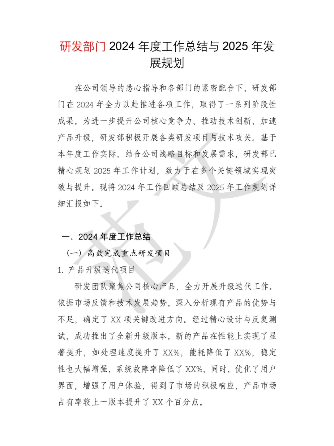 2024年度工作总结与2025年发展规划