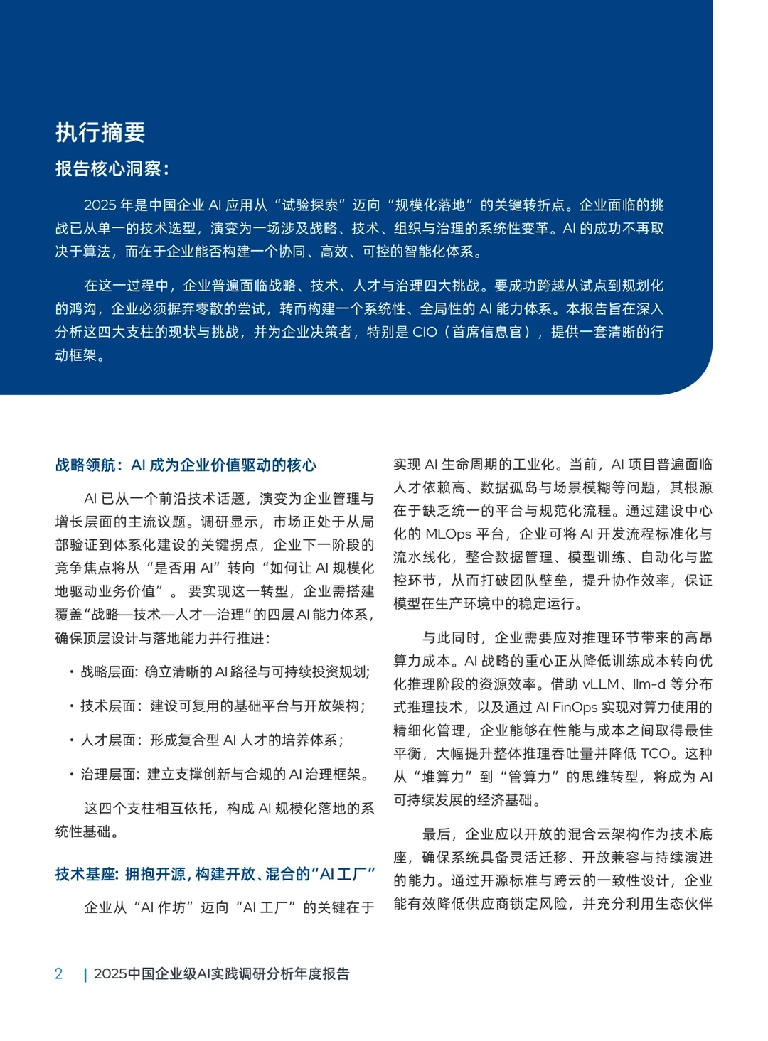 2025中国企业级AI实践调研分析年度报告