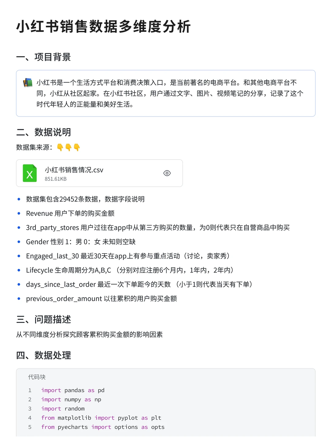 电商数据分析项目—小红书销售数据分析