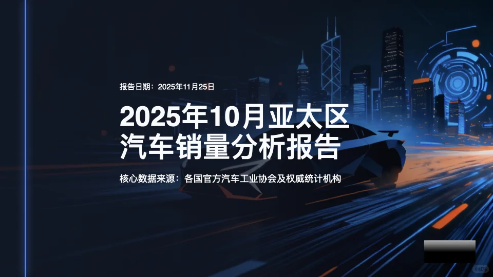 2025年10月亚太区汽车销量分析报告
