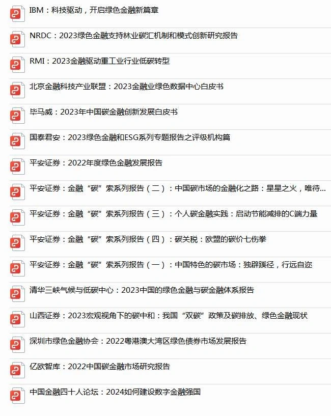 16份合集|2022-2024绿色金融行业研报合集