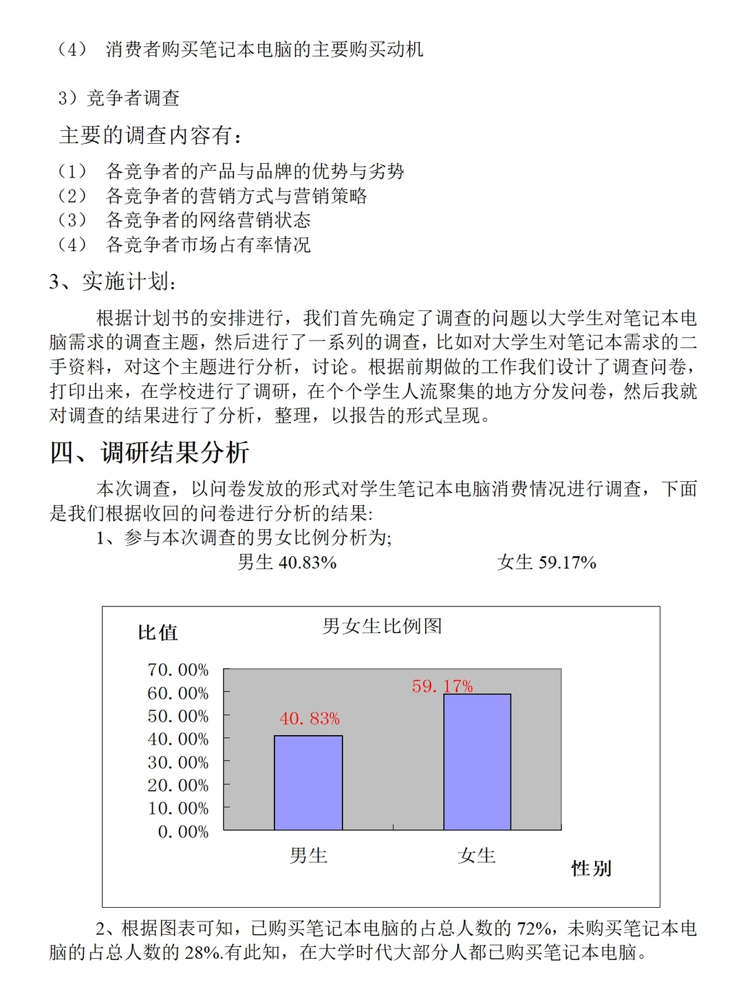 大学生笔记本电脑市场调研报告范文三千字