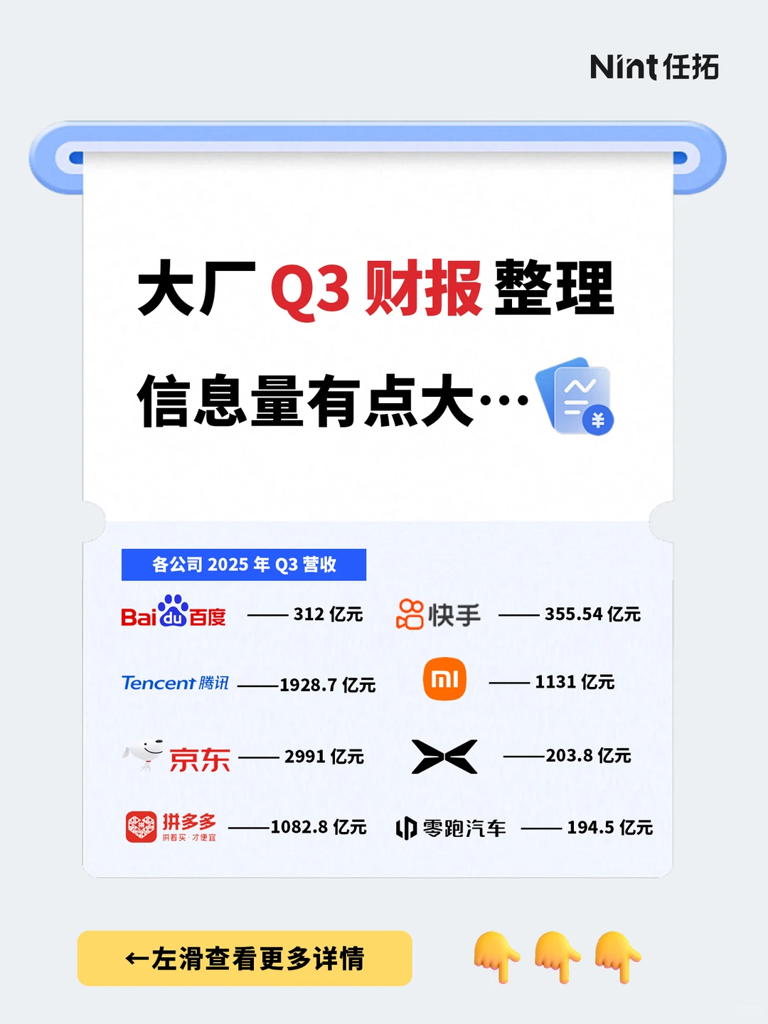 整理了一下互联网公司Q3财报，信息量很大?
