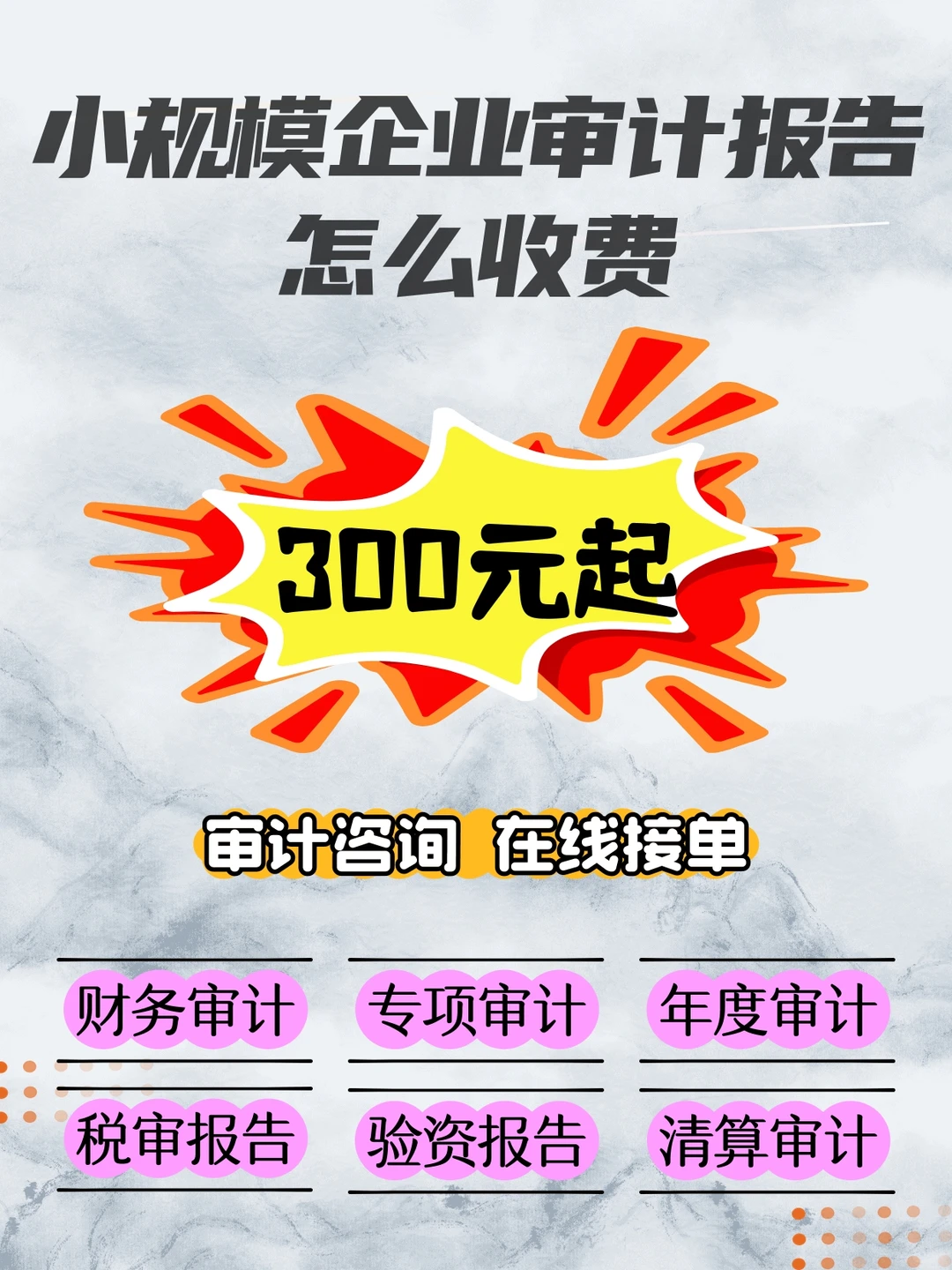 小规模企业审计报告怎么收费