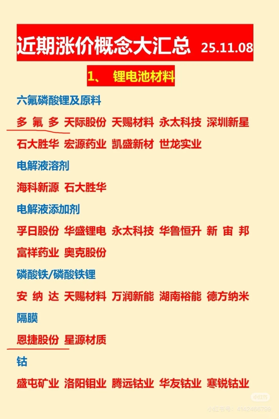 涨价概念股大全