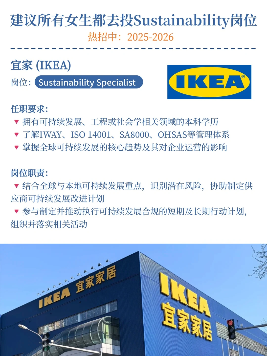 建议所有女生都去投Sustainability岗位